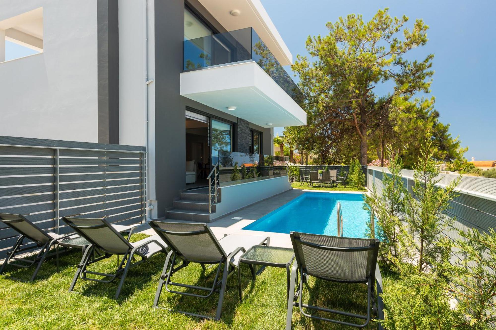 Nisos Villa, Pool & Heated Spawhirlpool, Walking To Beach, By Thinkvilla Sfáka Esterno foto