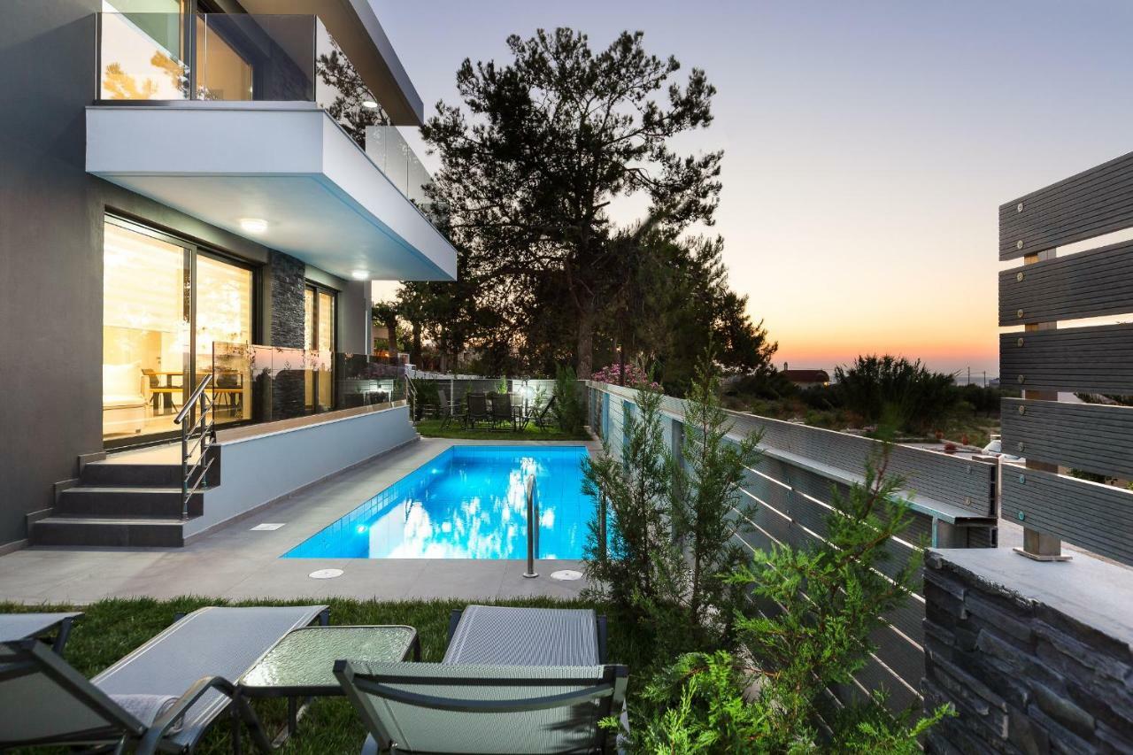 Nisos Villa, Pool & Heated Spawhirlpool, Walking To Beach, By Thinkvilla Sfáka Esterno foto