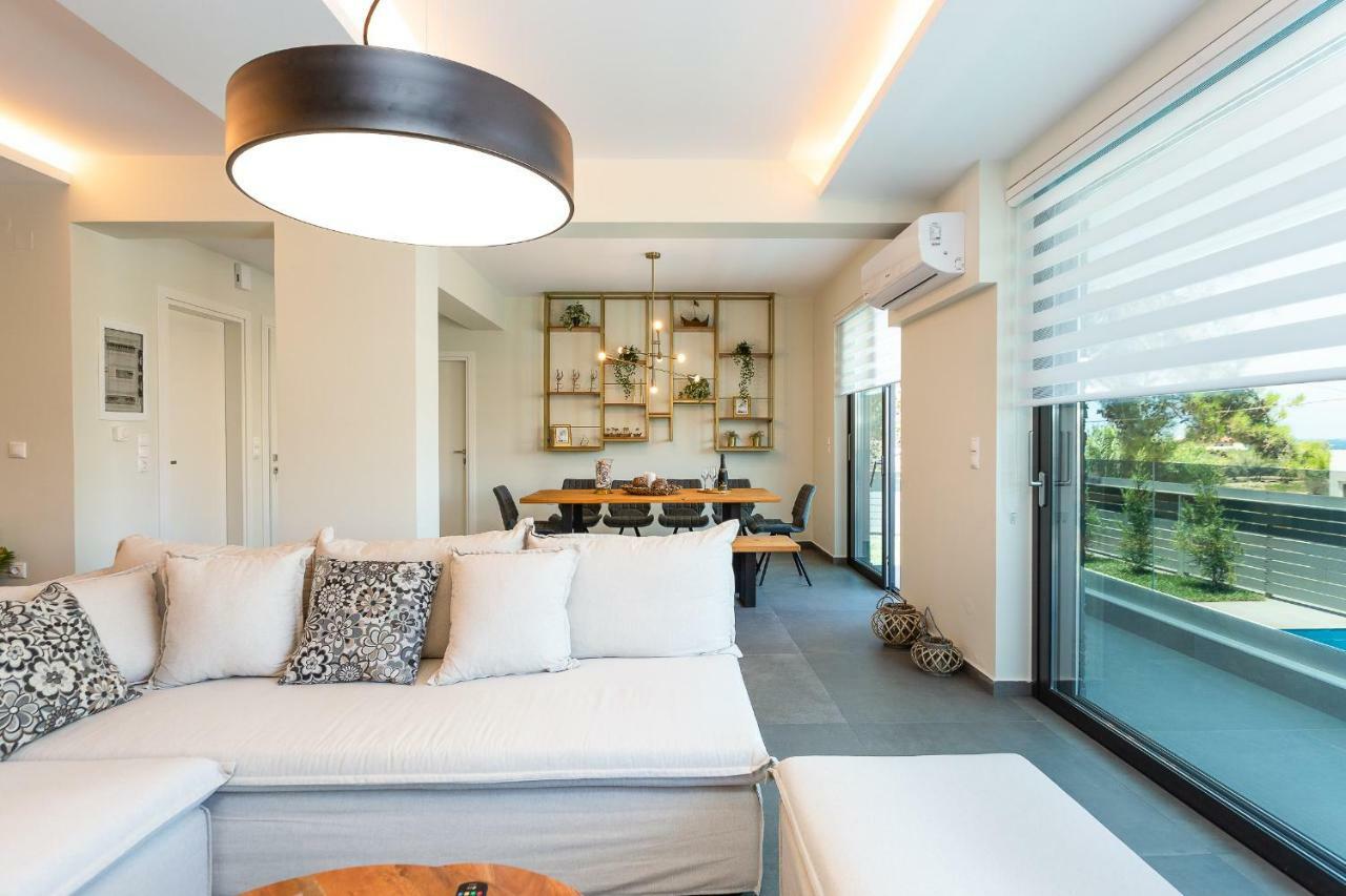 Nisos Villa, Pool & Heated Spawhirlpool, Walking To Beach, By Thinkvilla Sfáka Esterno foto